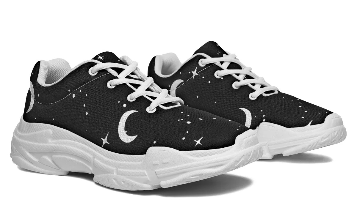 MoonDust Chunky Sneakers - Light Breathable and Comfortable Sports Shoes with Platform Soles
