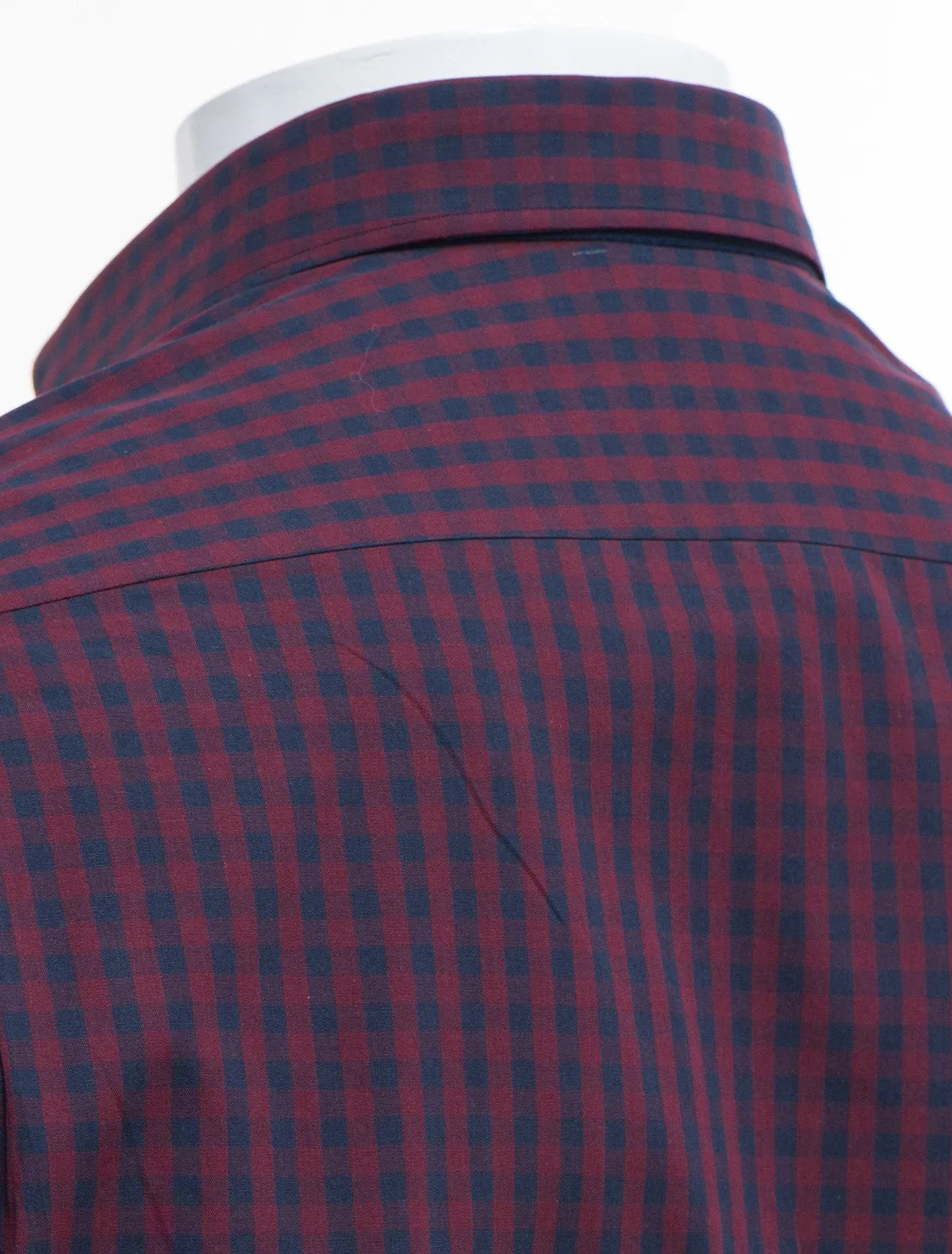 MOROON & NAVY GINGHAM SHIRT