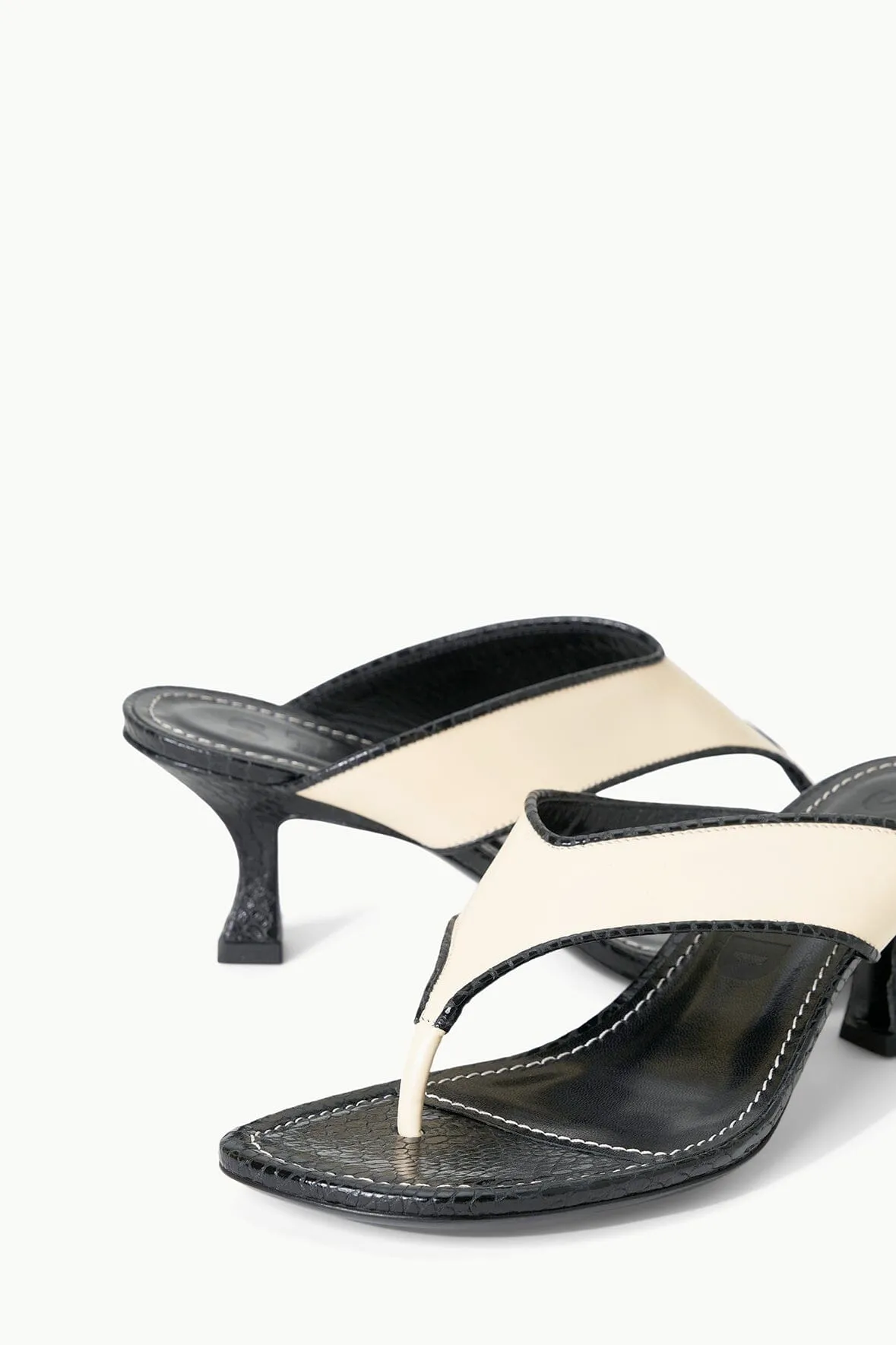 NATALIA THONG SANDAL | CREAM BLACK