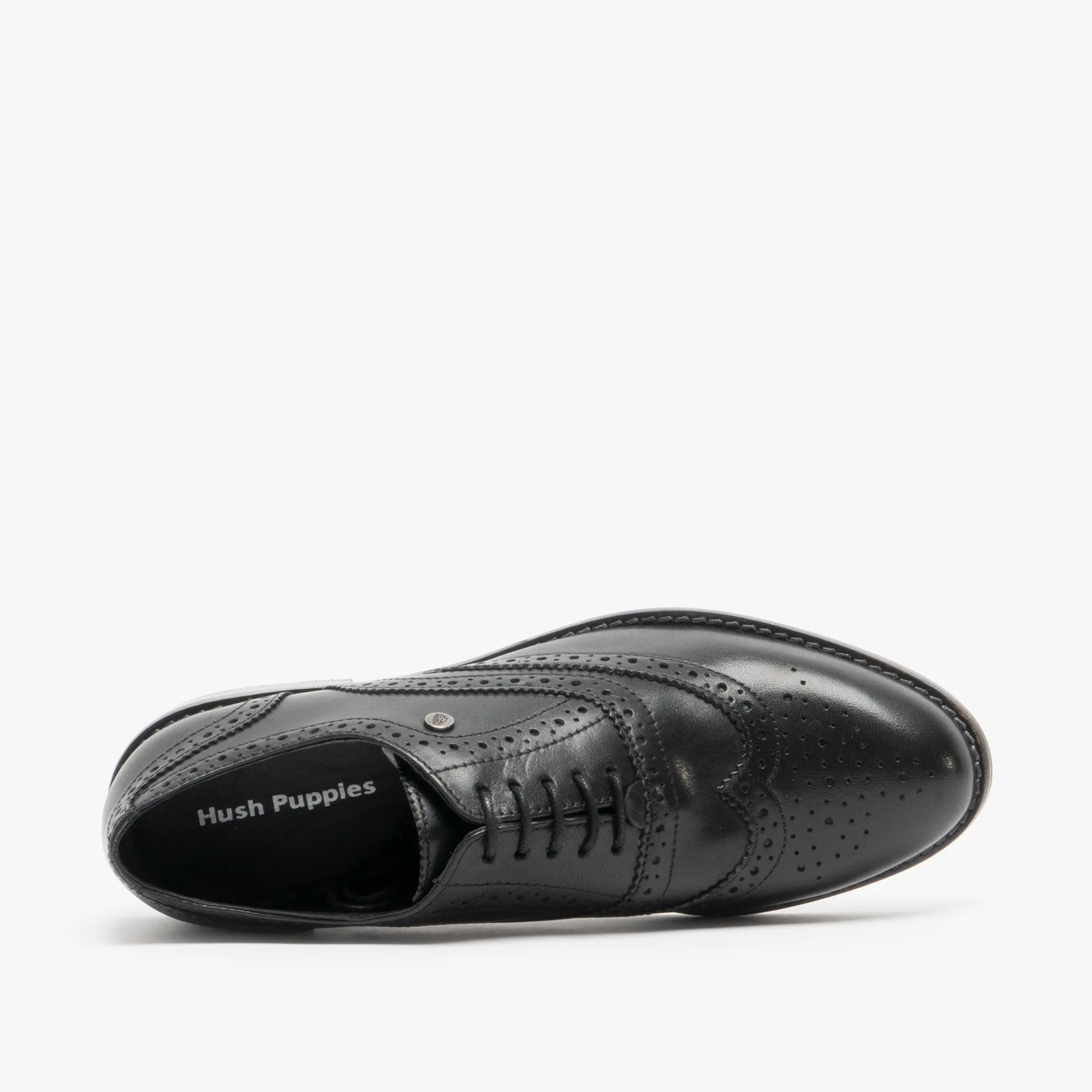 NATALIE Girls Leather Brogue Shoes Black