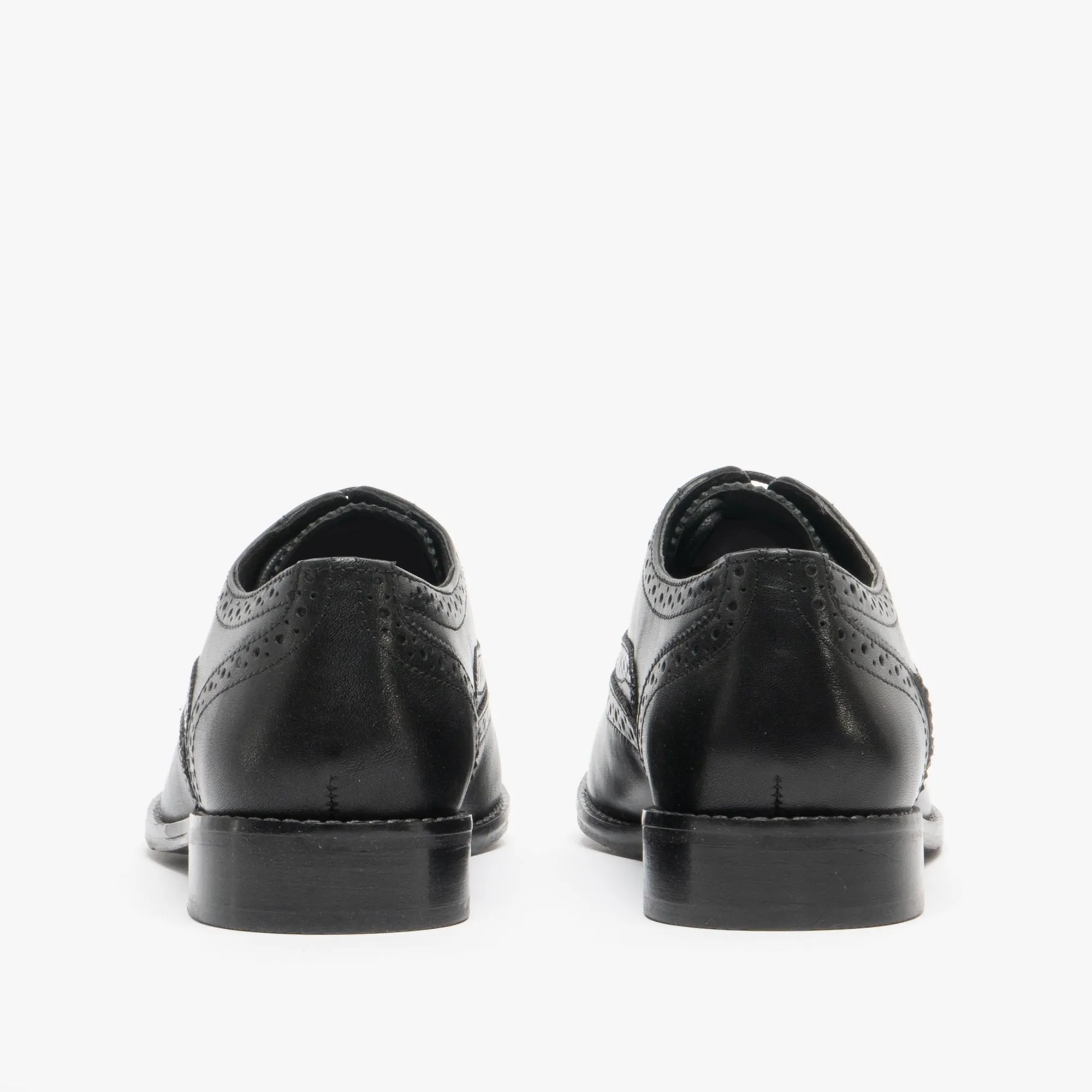 NATALIE Girls Leather Brogue Shoes Black