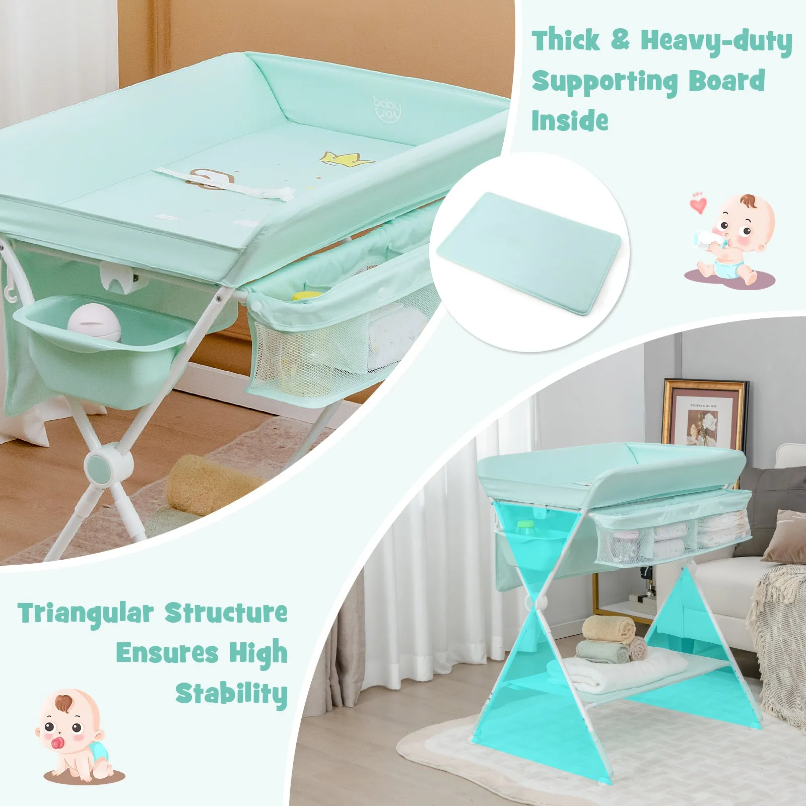 NNECW Portable Folding Baby Changing Table for Infant Newborn Nursery