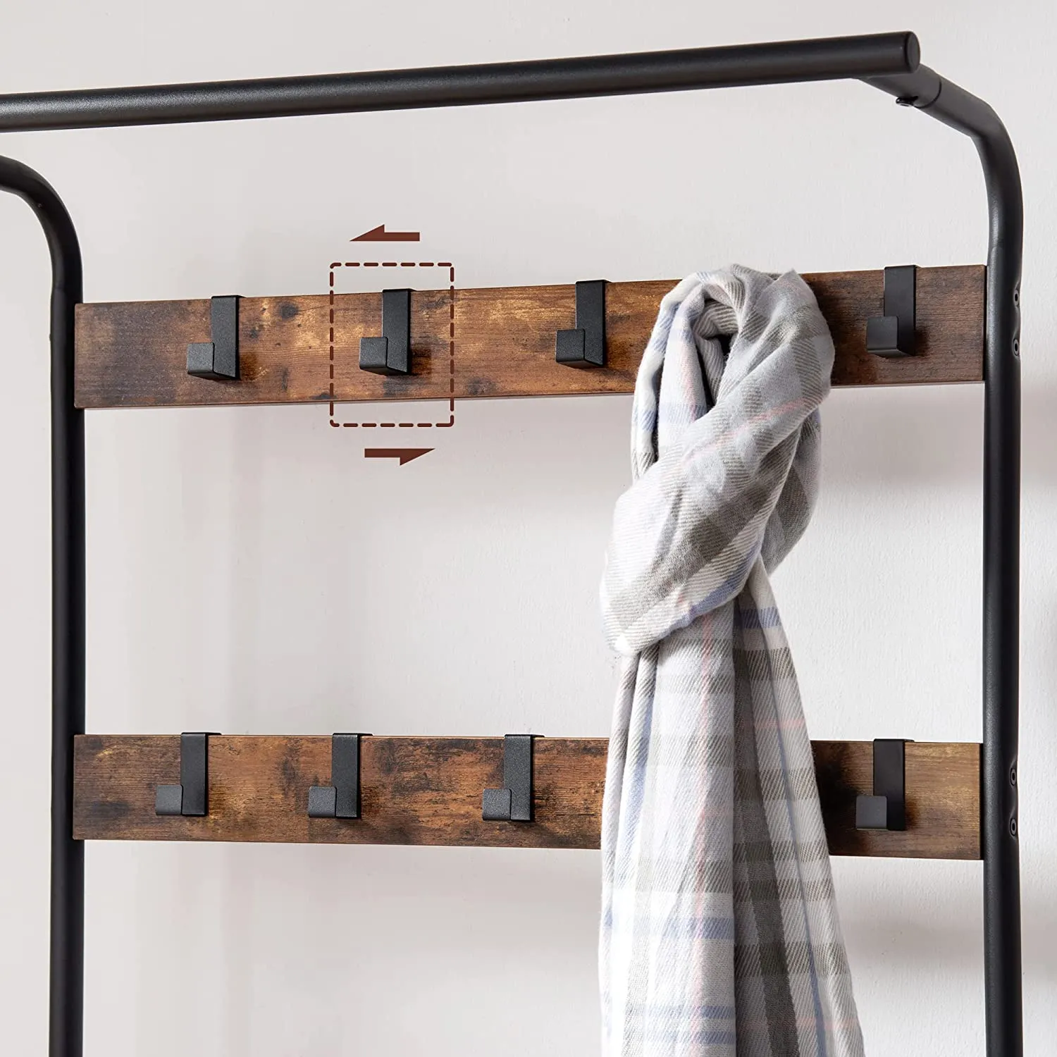 NNEDSZ  Coat Rack Shoe Bench, Wood Look Accent Furniture and Metal Frame