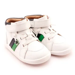 Old Soles Boy's and Girl's 8044 Tar Ground Casual Shoes - Snow / Navy / Neon Green