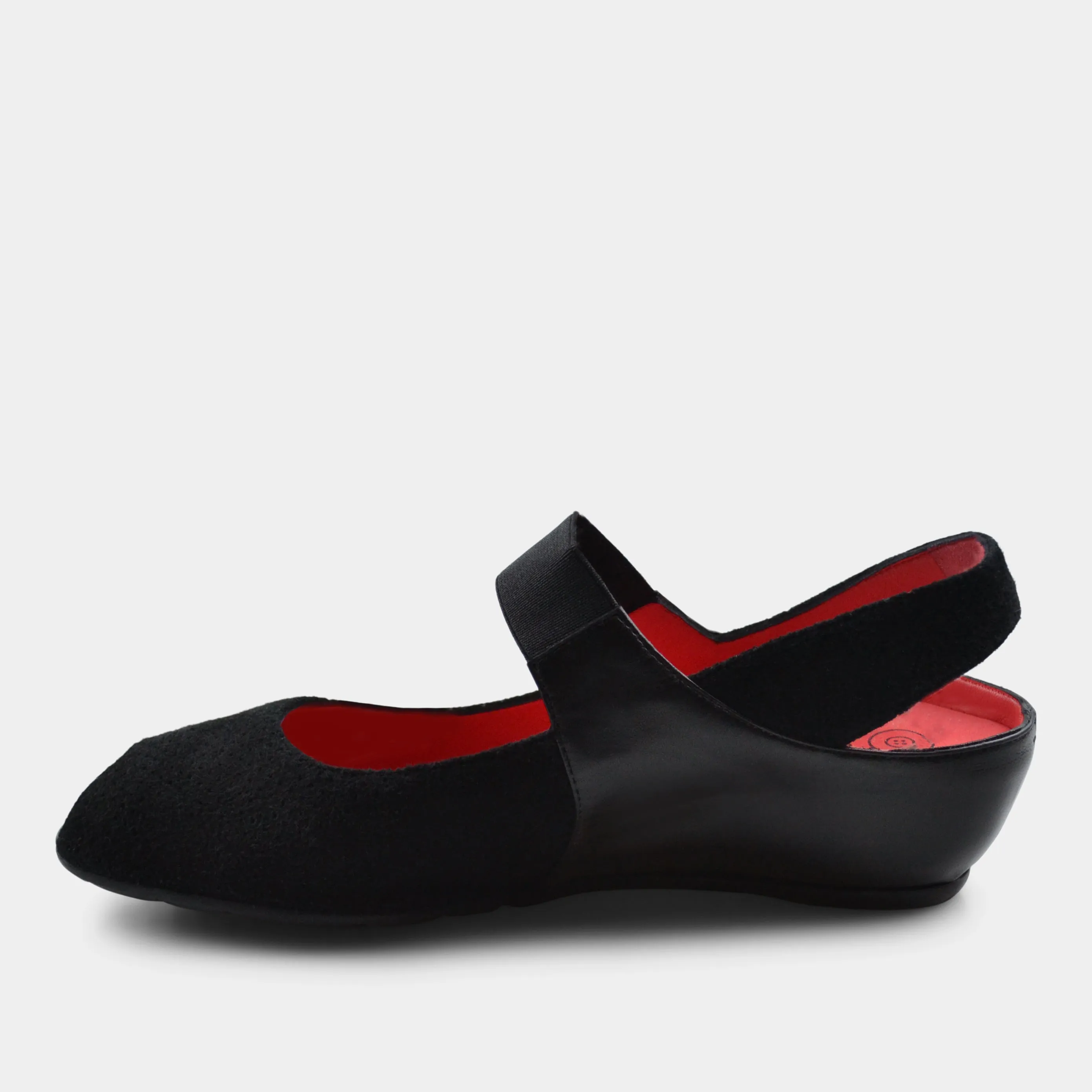 PAS DE ROUGE SILVIA SLING BACK WEDGE IN NOIR