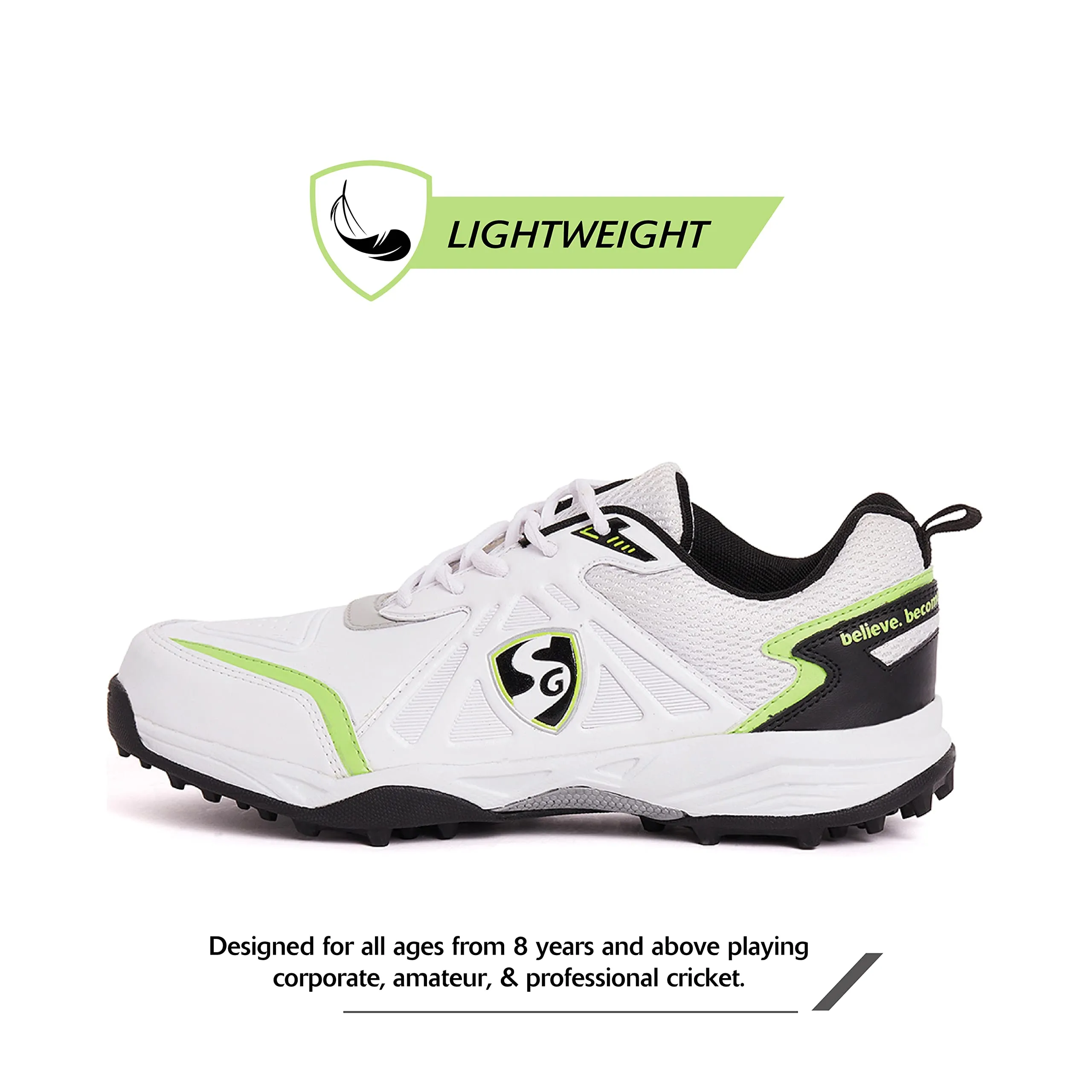 Premium Cricket Stud Scorer 5.0 WHT/BLK/Lime