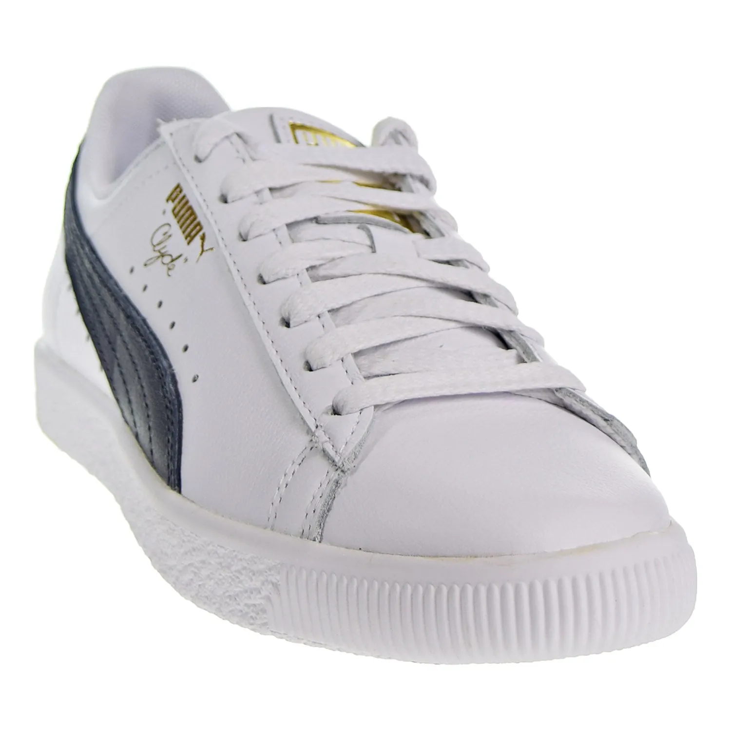 Puma Clyde Core Foil Women's Shoes White/Navy/Team Gold