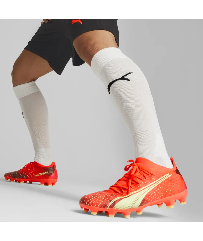 Puma Ultra Match FG/AG Soccer Cleats 106900 03  FIERY CORAL-FIZZY LIGHT-PUMA BLACK