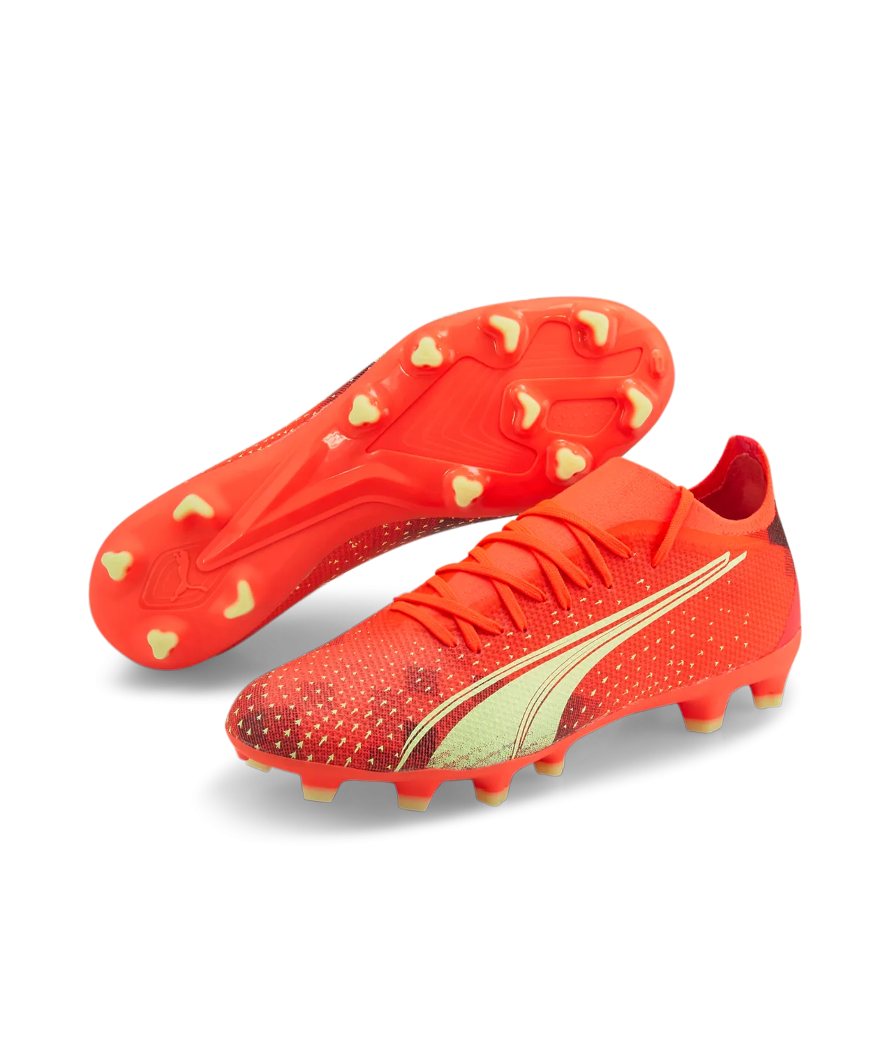 Puma Ultra Match FG/AG Soccer Cleats 106900 03  FIERY CORAL-FIZZY LIGHT-PUMA BLACK
