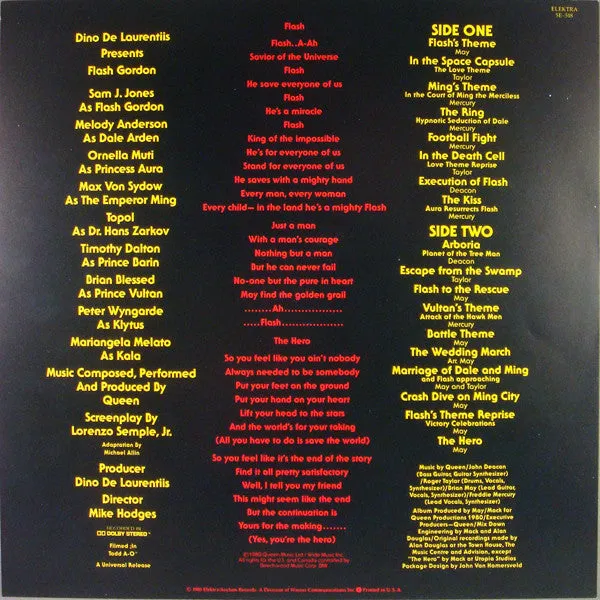 Queen - Flash Gordon (Original Soundtrack Music) (LP, Album, SP ) (VG )