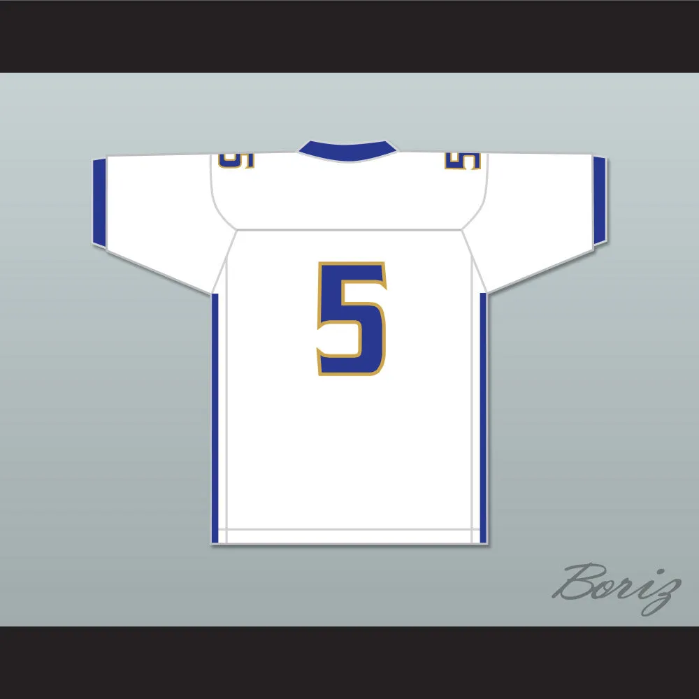 Ronnie Best 5 Noble Knights High School White Football Jersey The Turkey Bowl