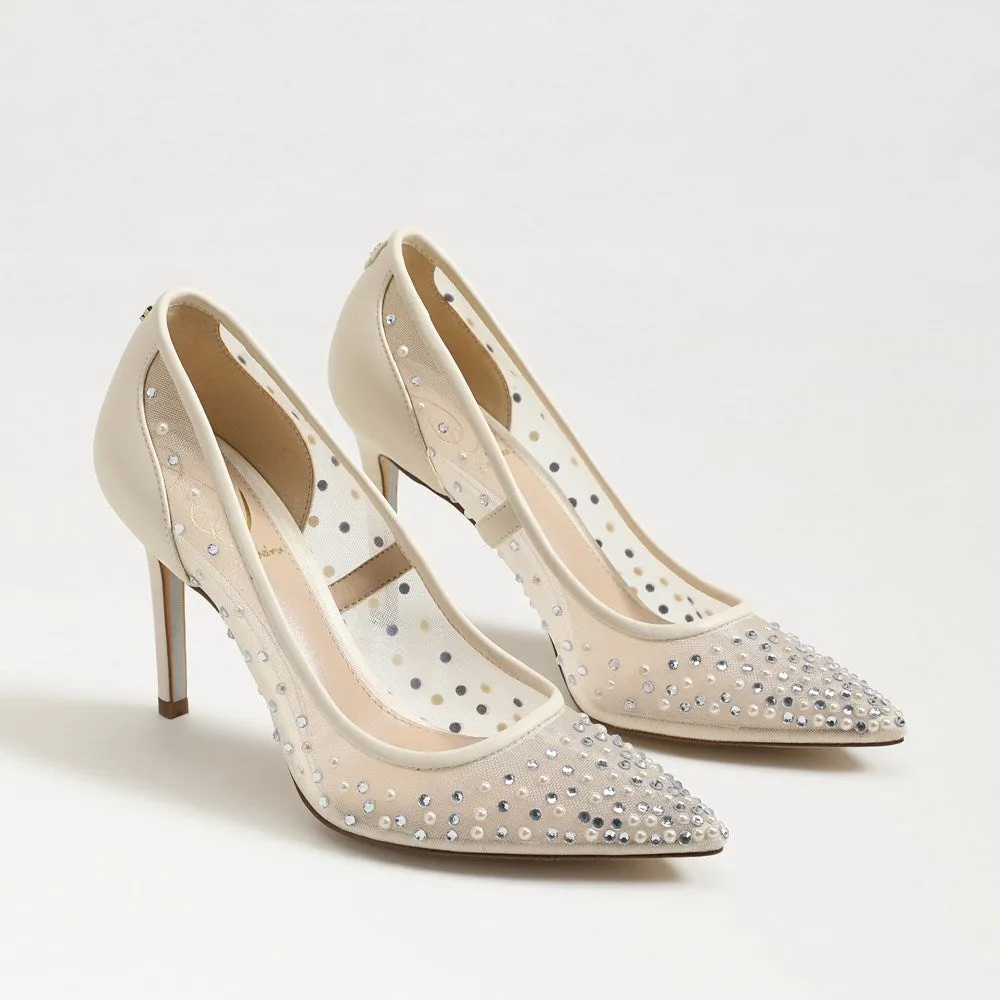 Sam Edelman Hazel Mesh Pointed Toe Pump in Nude/Modern Ivory Mesh