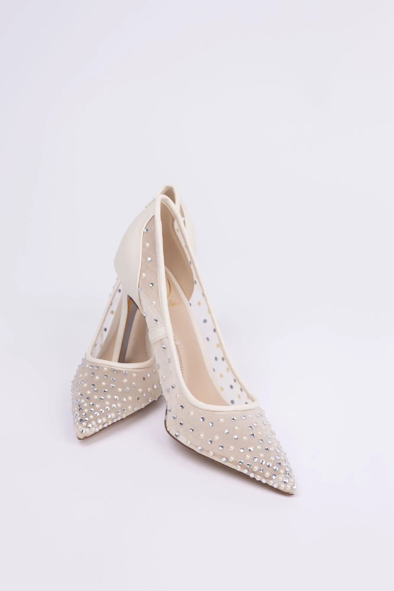 Sam Edelman Hazel Mesh Pointed Toe Pump in Nude/Modern Ivory Mesh
