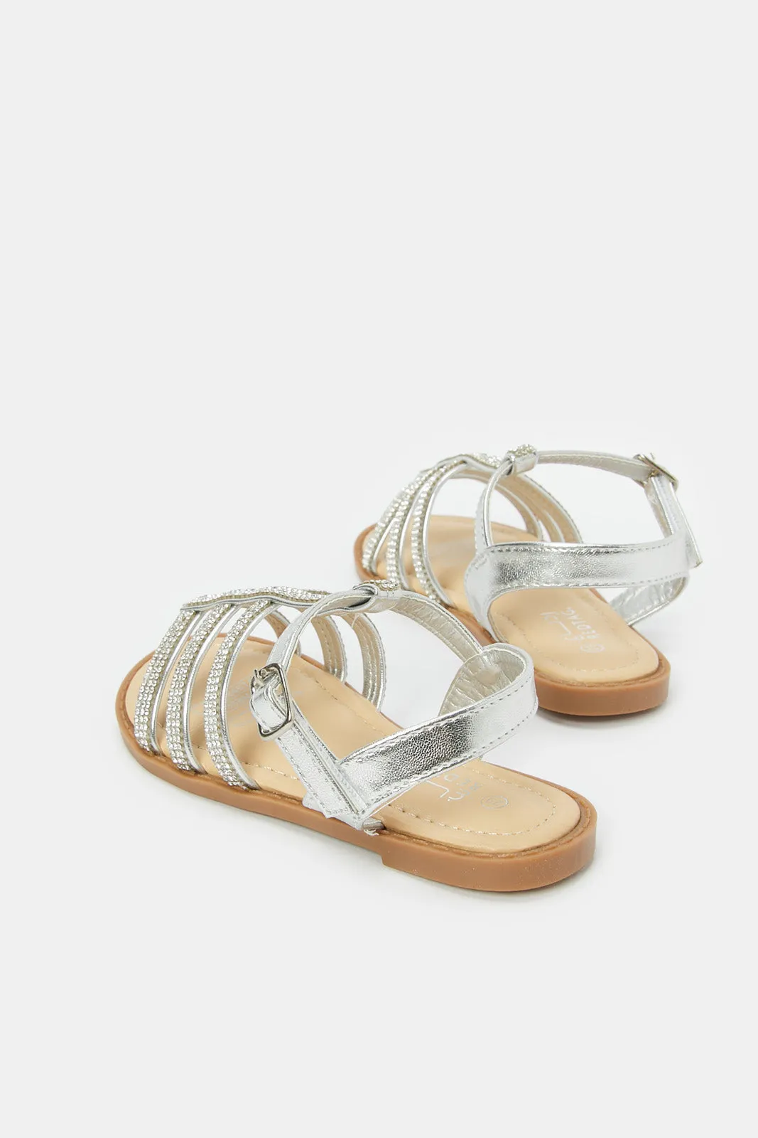 Senior Girls Silver Diamante Sandal