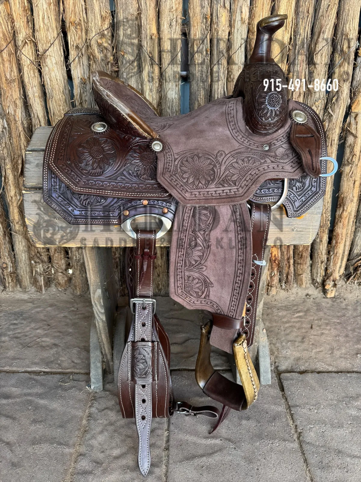 Sheridan Team Roping Saddle Chocolate/Sunflower
