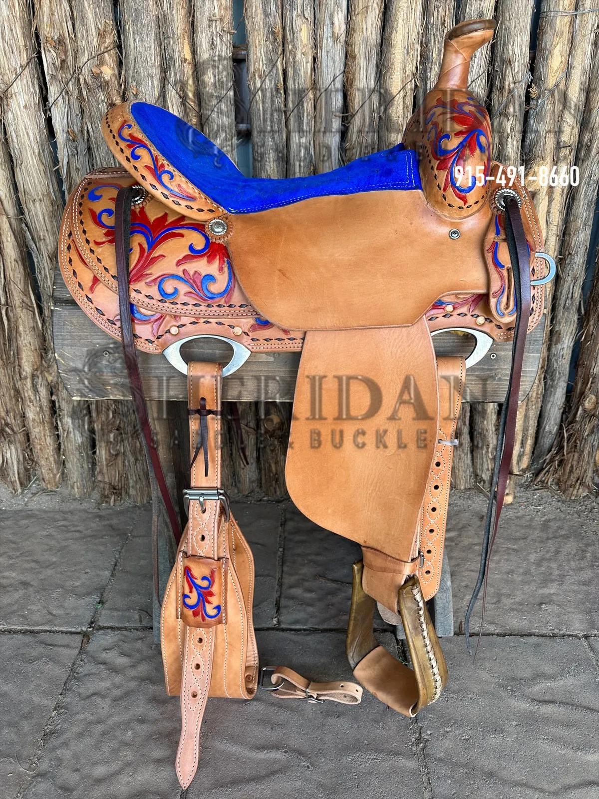 Sheridan Team Roping Saddle Tribal Tooling