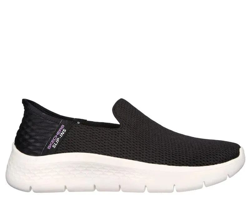 Skechers Women's Go Walk Flex Slip Ons- Black/ White