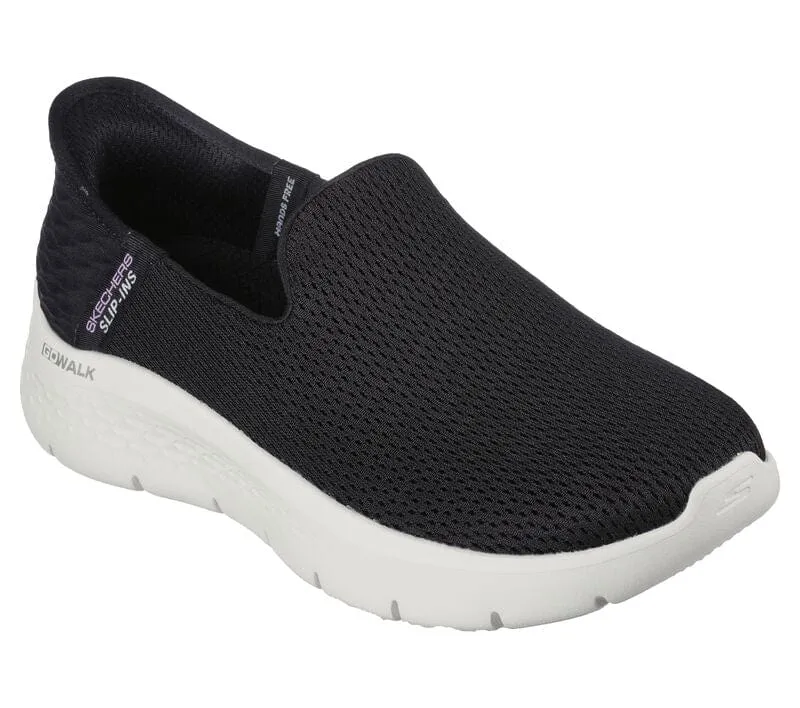 Skechers Women's Go Walk Flex Slip Ons- Black/ White