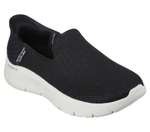 Skechers Women's Go Walk Flex Slip Ons- Black/ White