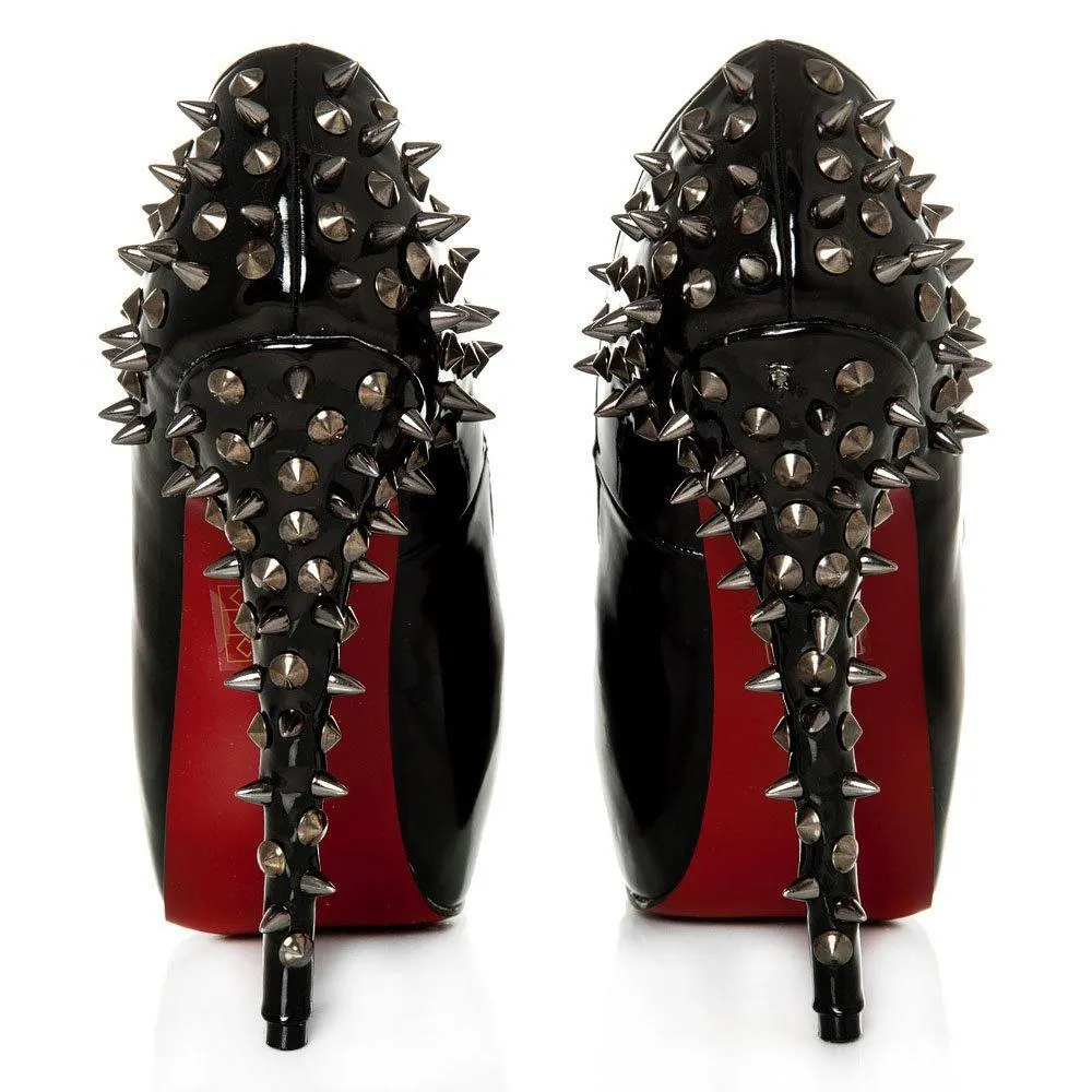 Skye peep toe stiletto high heel platform spiky court shoe