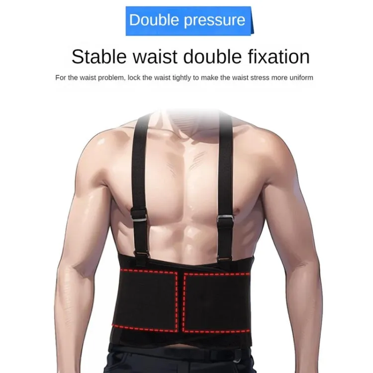 Sports Back Support Belt Waist Pain Protection Belt with Suspender Strap for Heavy Lifting, Size: XL