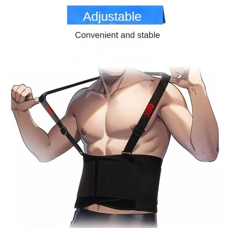 Sports Back Support Belt Waist Pain Protection Belt with Suspender Strap for Heavy Lifting, Size: XL
