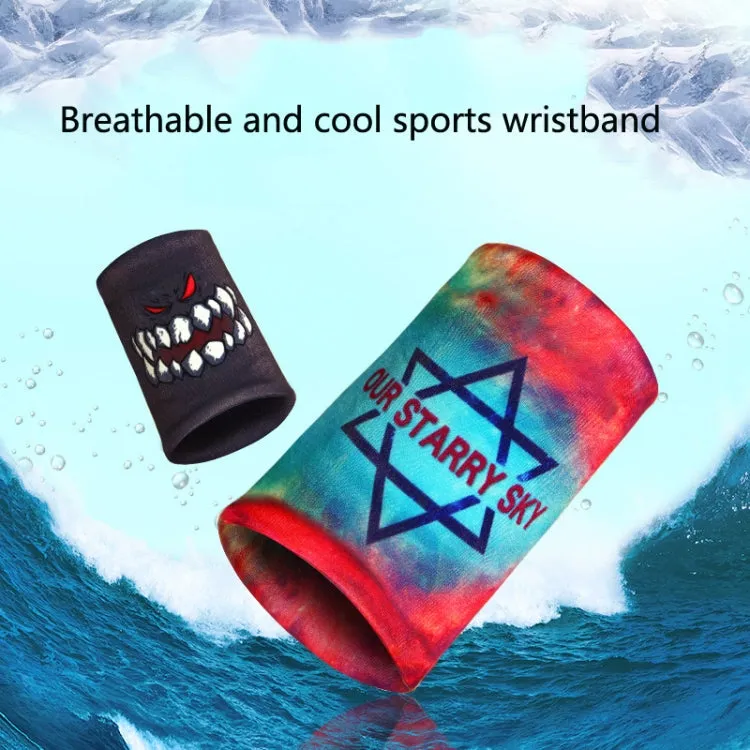 Sports Fitness Elastic Wristbands Absorbing Sweat Playing Ball Riding Wiping Sweat Cold Wristbands, Specification: S(Big Mouth Beast)