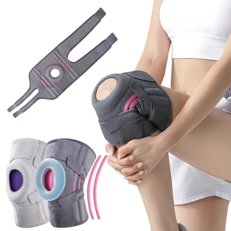 Sports Protection Knee Pads Meniscus Protection Cover Patella Brace With Double Anti-slip Strip(Black Orange)