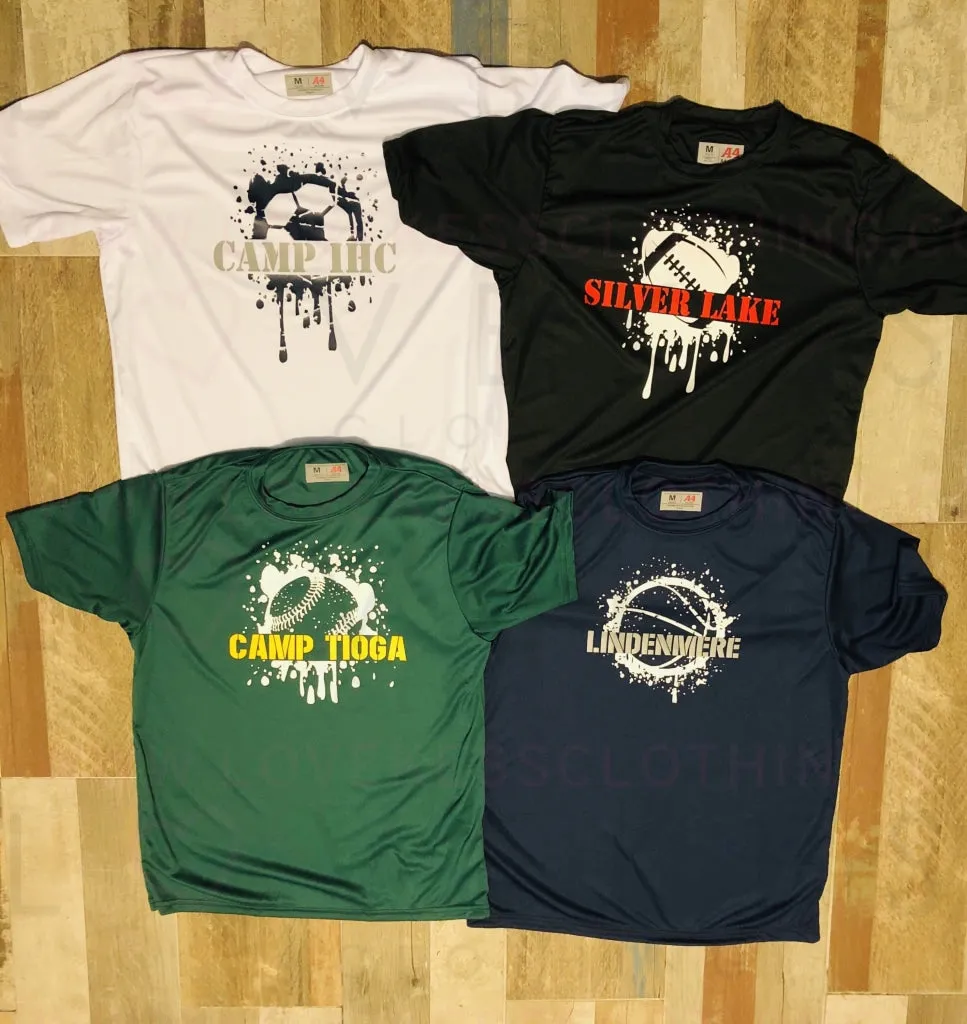 Sports Splatter Camp T-Shirt by LoveKess Clothing