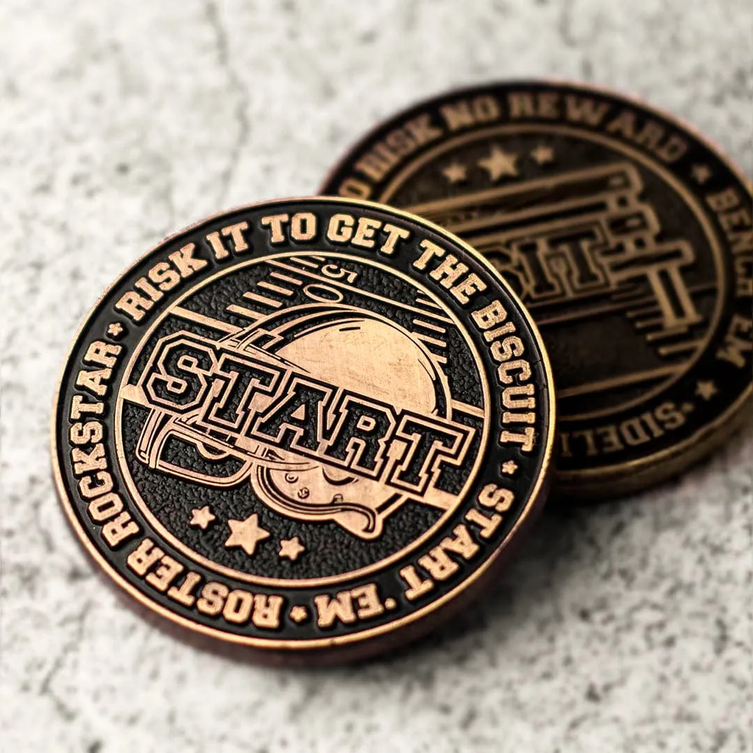 Start   Sit Fantasy Football Metal Coin