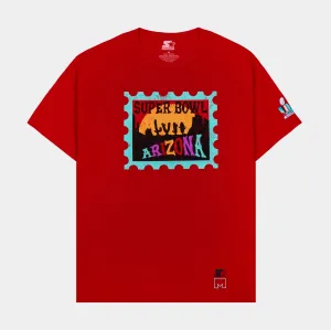 Super Bowl LVII Stamp Graphic Mens Short Sleeve Shirt (Red) Free Shipping