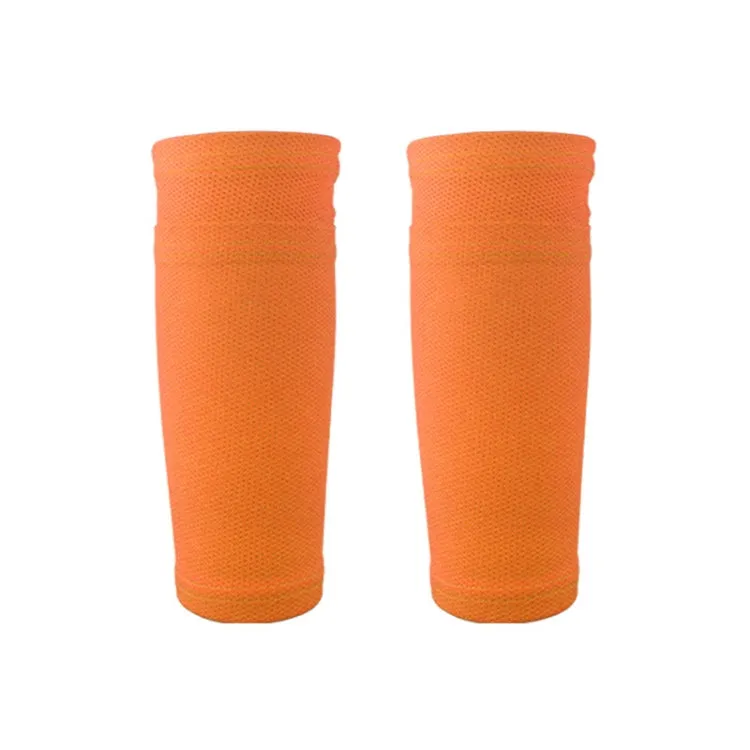 Sweat-Absorbing Breathable Insert Socks Calf Guard Socks Football Protective Gear(Orange L)