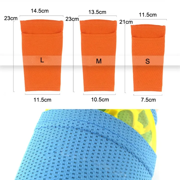 Sweat-Absorbing Breathable Insert Socks Calf Guard Socks Football Protective Gear(Orange L)