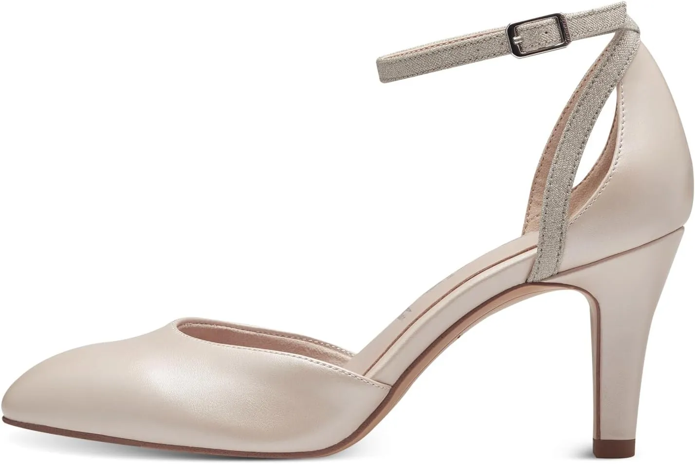 Tamaris Shimmer Rose Pearl Court Shoe with Sparkle Strap