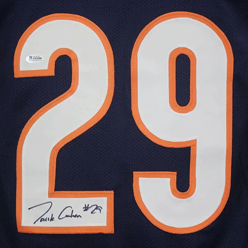 Tarik Cohen Autographed Pro Style Football Jersey Blue (Beckett)