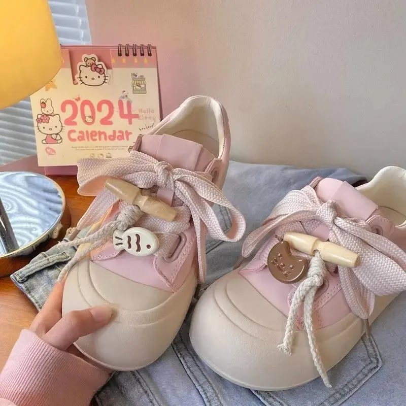TAVIMART  -  Kawaii Pink Platform Sports Shoes Women's Sneakers Tennis Female Flats Casual Vulcanize Cute Spring Summer 2024 Korean Fashion