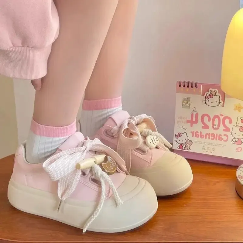 TAVIMART  -  Kawaii Pink Platform Sports Shoes Women's Sneakers Tennis Female Flats Casual Vulcanize Cute Spring Summer 2024 Korean Fashion