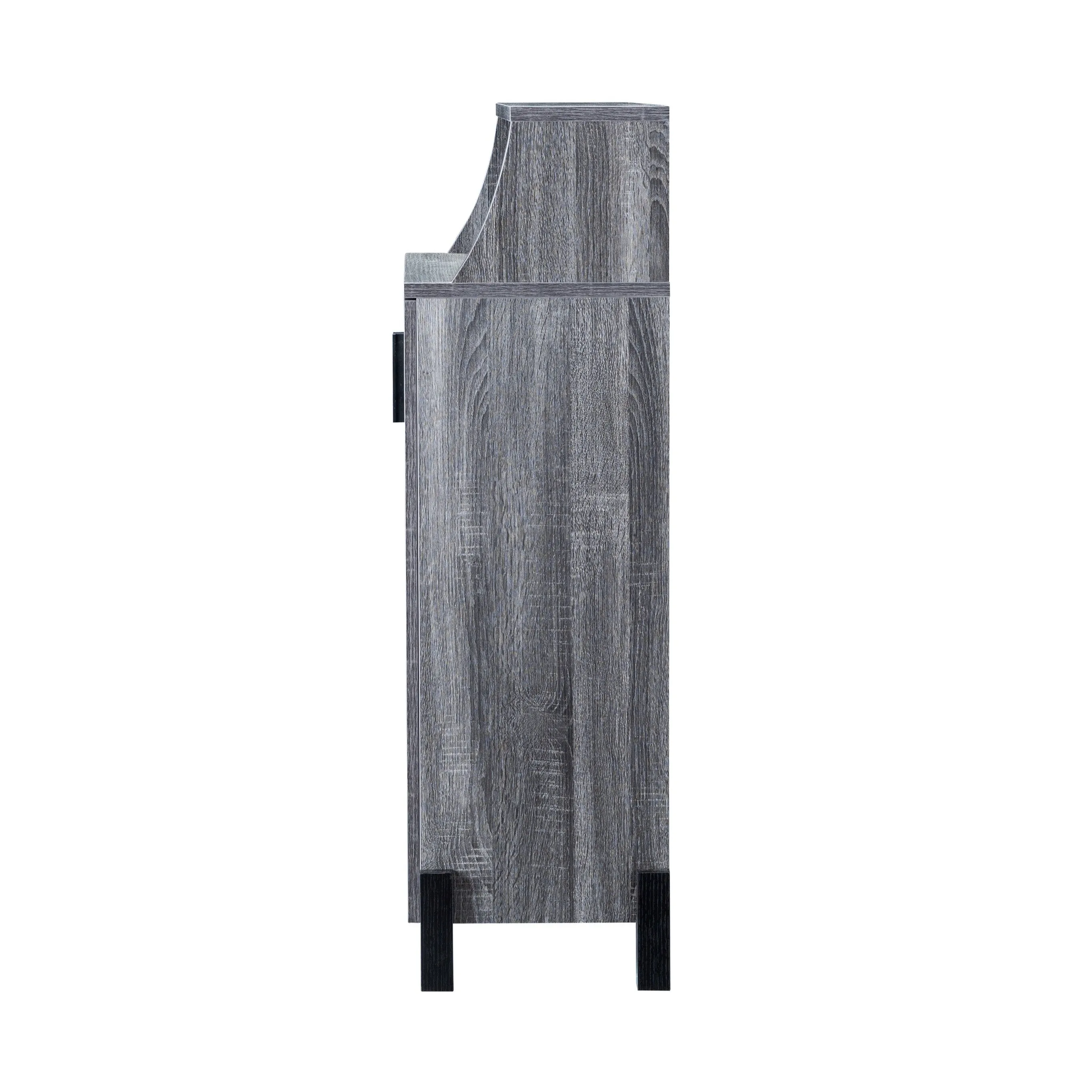 Tavison Contemporary Distressed Gray 6-Shelf Shoe Cabinet (12-Pair)