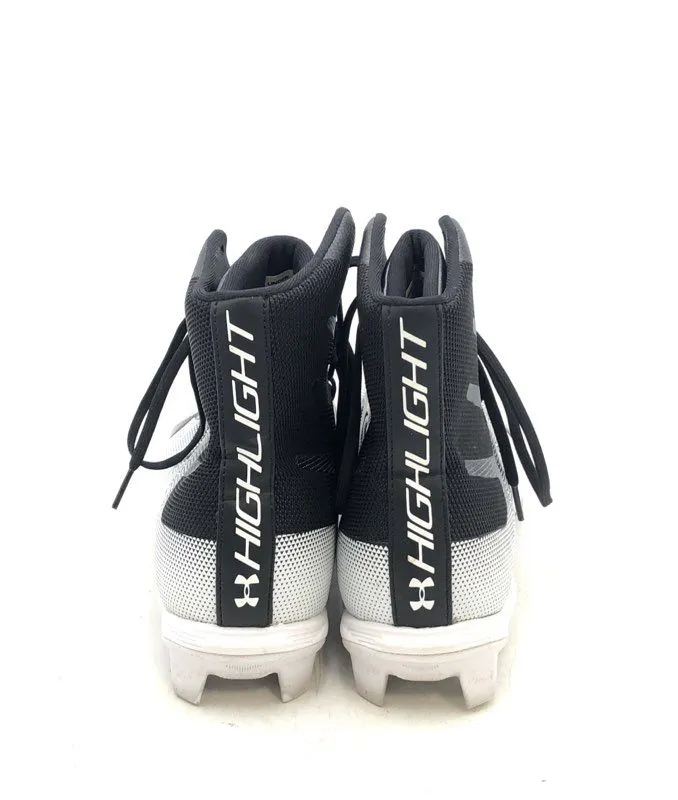 Under Armour Men's Black White Highlight RM Football Cleats - Size 11