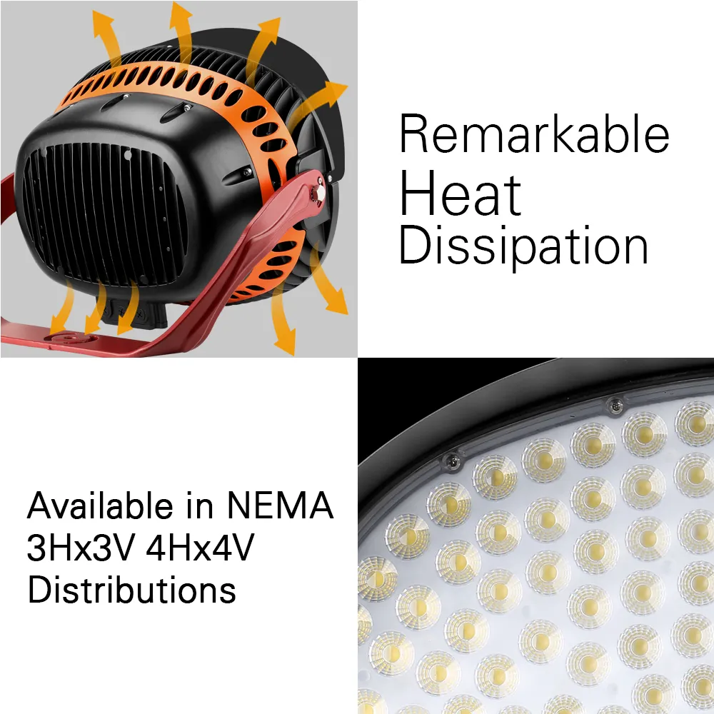 VEGA LED Sports Light - 850W - 118,000lm - 5000K - 120-277V - 4H4V - 2000W Equal - 10 Year Warranty