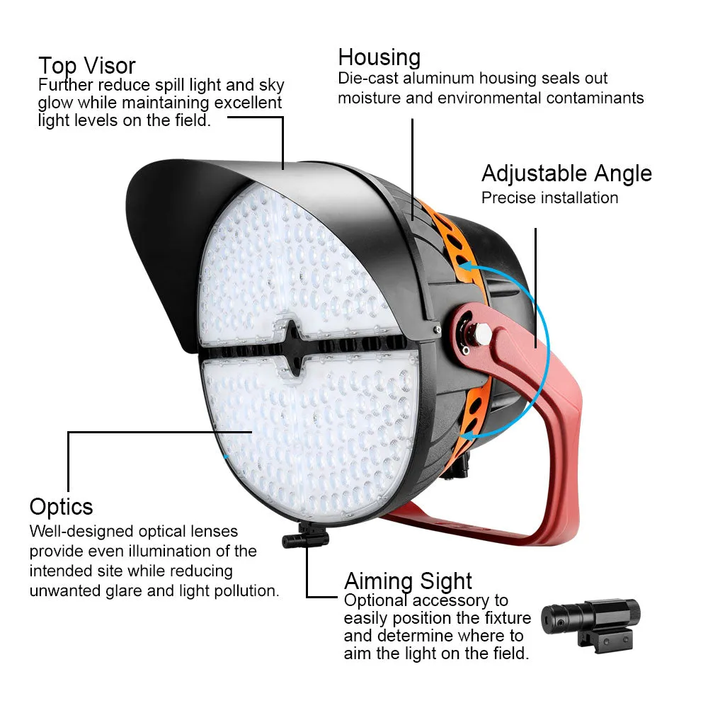 VEGA LED Sports Light - 850W - 118,000lm - 5000K - 120-277V - 4H4V - 2000W Equal - 10 Year Warranty