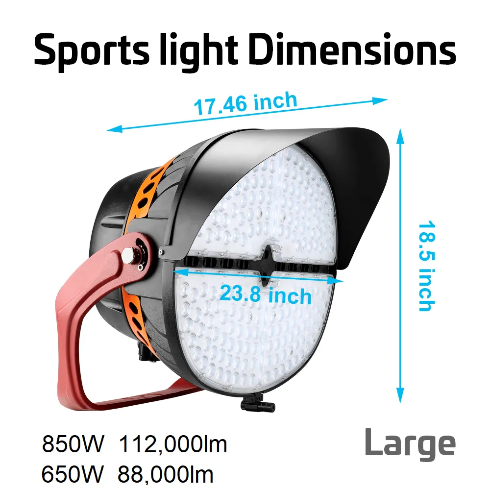 VEGA LED Sports Light - 850W - 118,000lm - 5000K - 120-277V - 4H4V - 2000W Equal - 10 Year Warranty