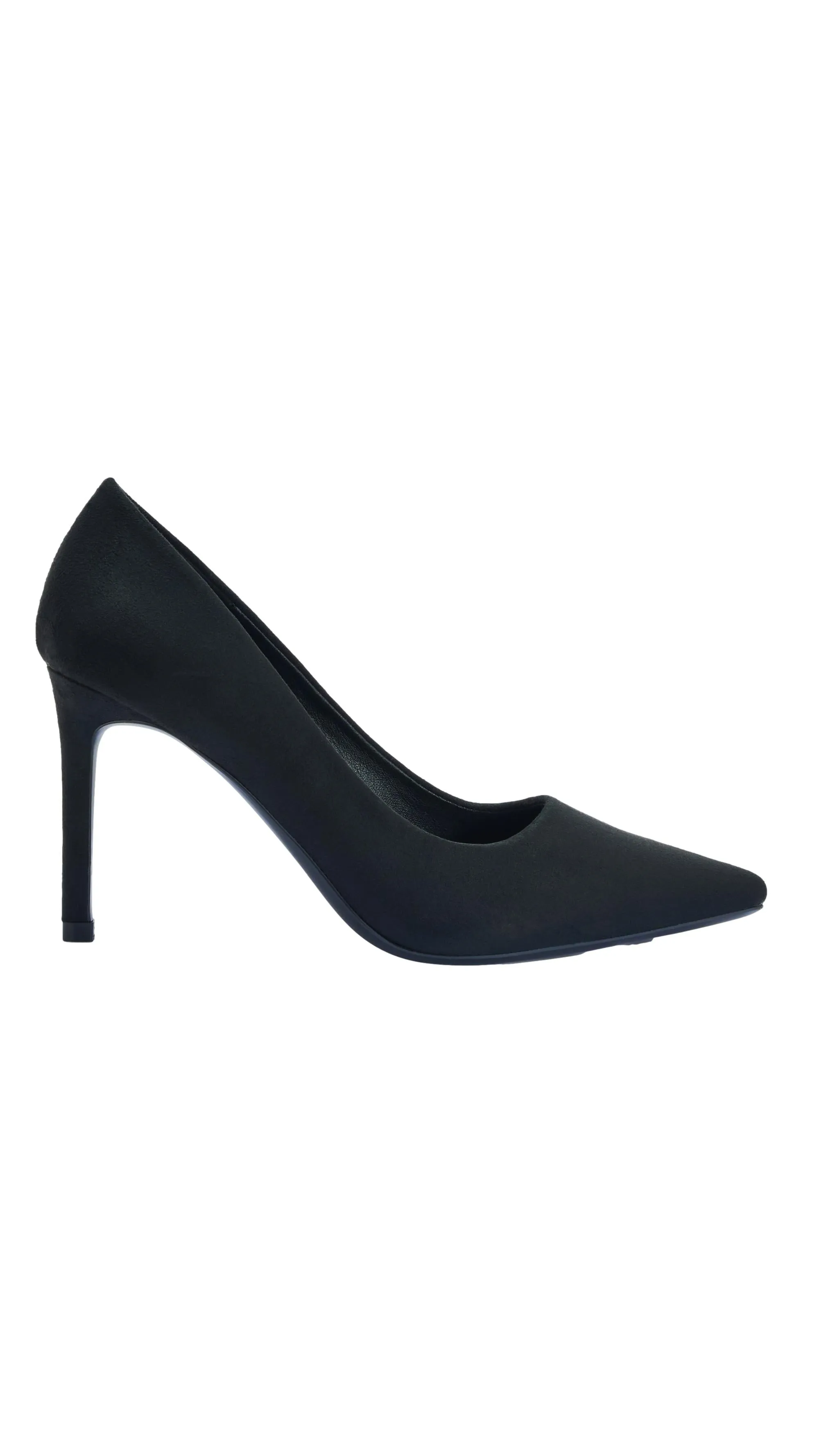 Wide Fit Stiletto Court Shoes Black Micro