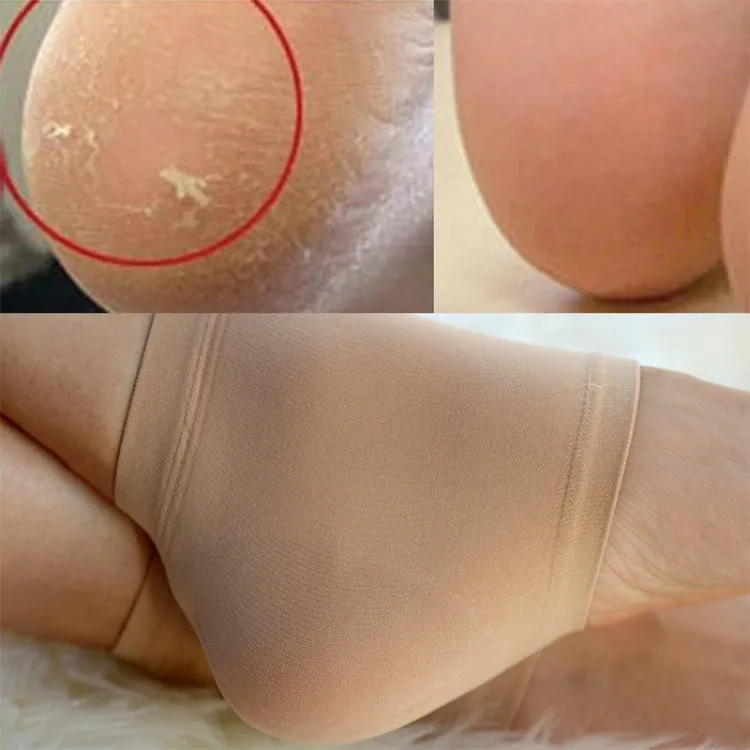 Winter Anti-cracking Silicone Moisturizing Heel Socks, One Pair, Size:S Code (34-39)(Skin Color)