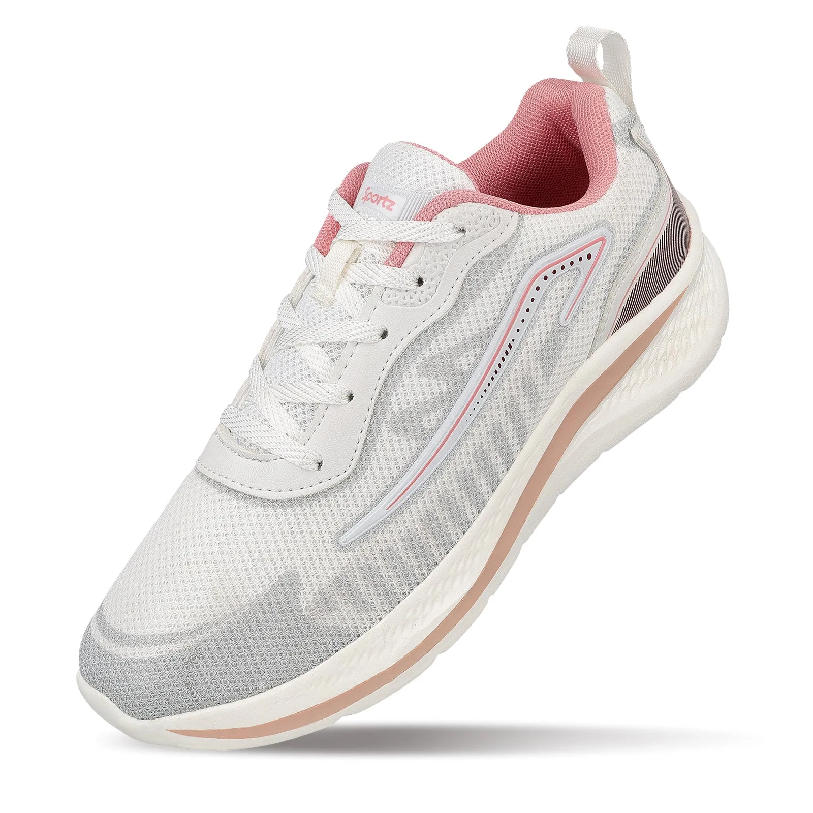 Women's Lace-up Sports Shoe - WS9918 White