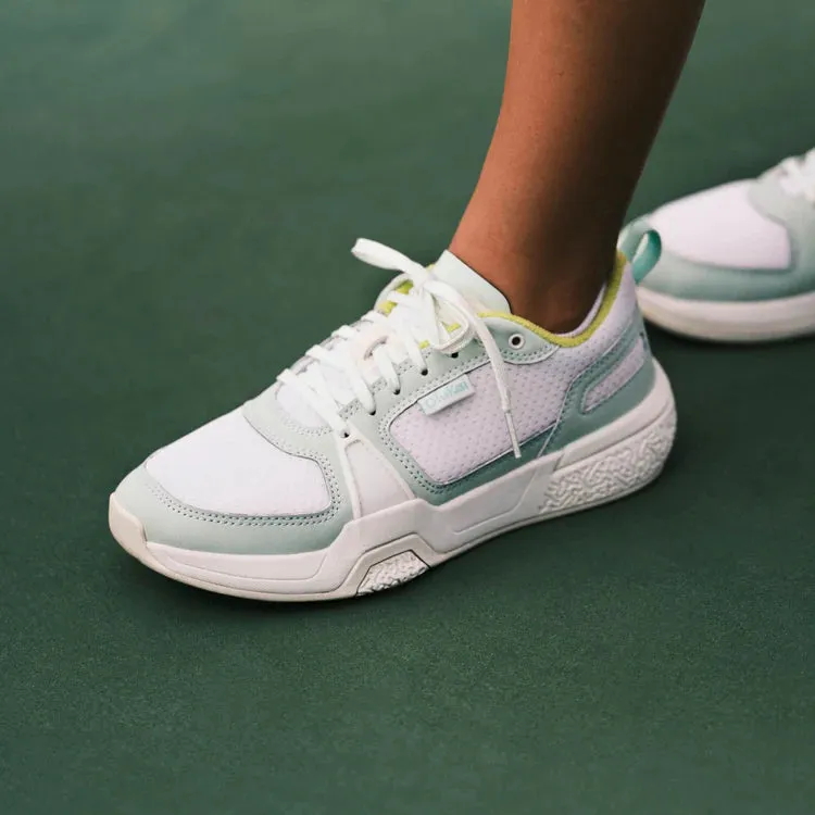 Women's Olukai Anau Pickleball Shoes Color: Bright White / Pale Mint