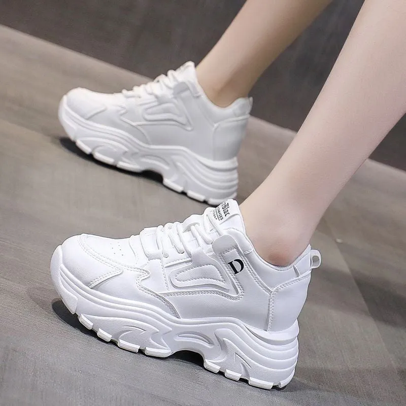 Women's Shoes Autumn Hidden Heel White Shoes Female Sneaker