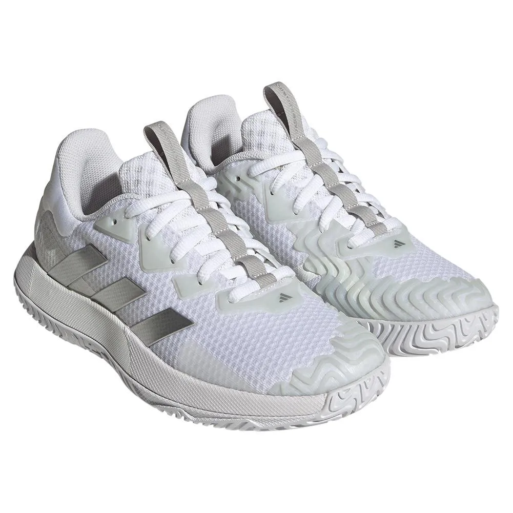 Women`s SoleMatch Control Tennis Shoes White and Metallic Silver
