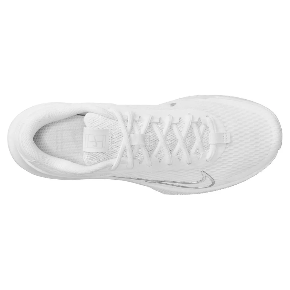 Women`s Vapor Lite 2 Tennis Shoes White and Metallic Silver