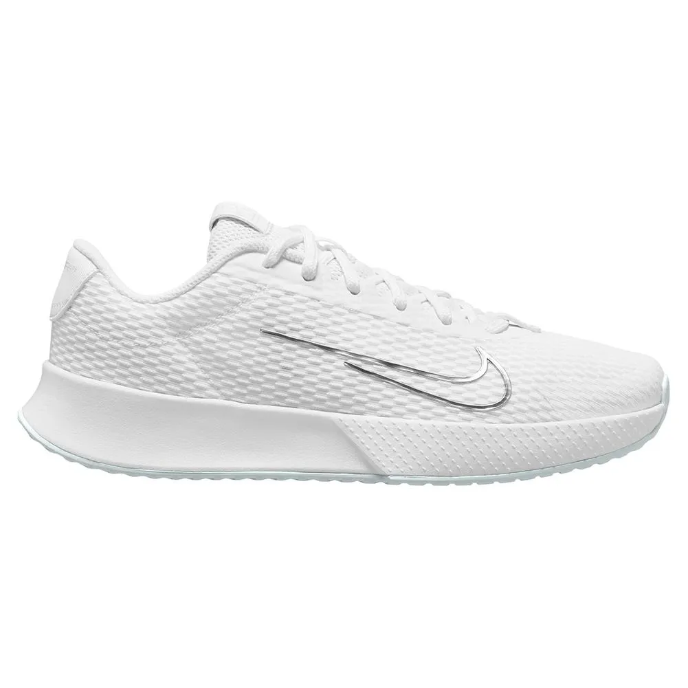 Women`s Vapor Lite 2 Tennis Shoes White and Metallic Silver